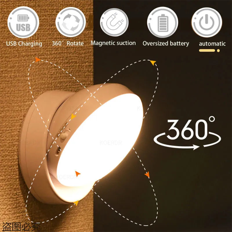 Yazijico™ Motion Sensor Light Wireless Lamp USB Rechargeable - Yazijico™