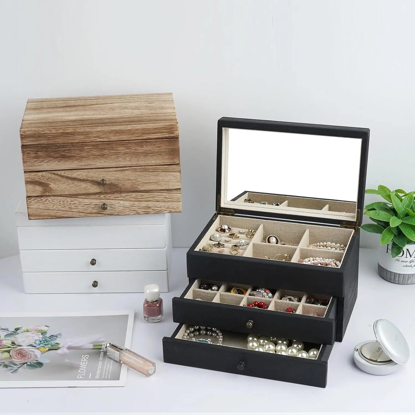 Yazijico™ Meangood Jewelry Box Wood for Women - Yazijico™