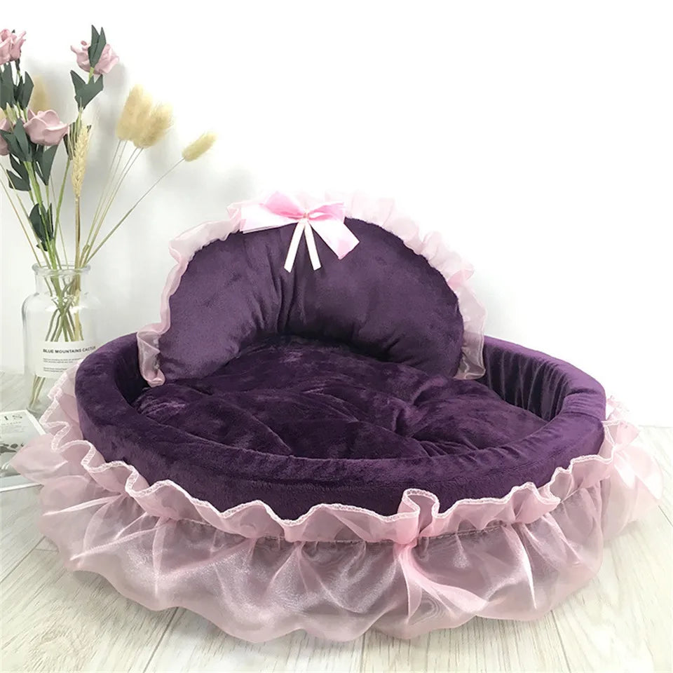 Fantasy Bow Lace Dog Bed Beds For Large Dogs | Yazijico™