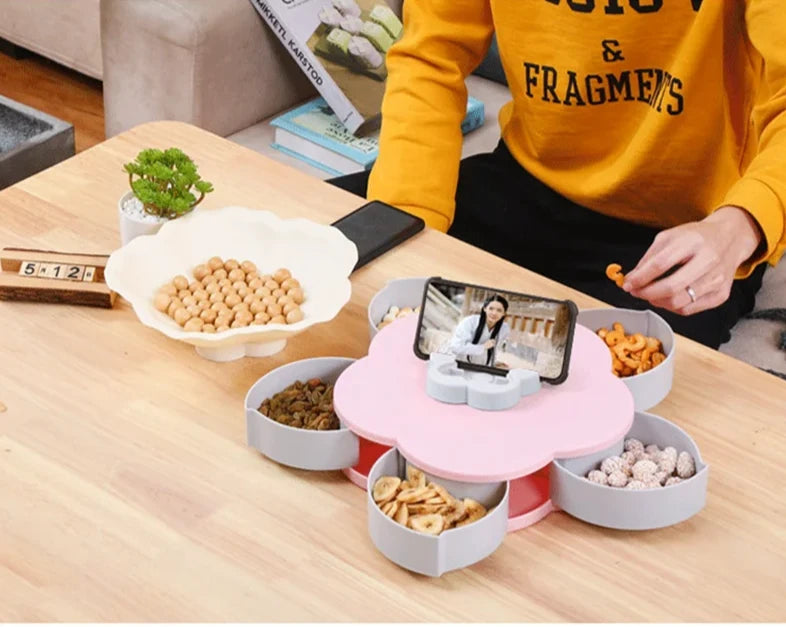 Revolving Fruit Tray Creative Living Room Dried Fruit Melon | Yazijico™