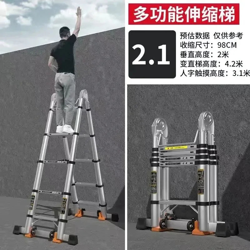 Alloy Telescopic Step Ladder Multi-functional | Yazijico™