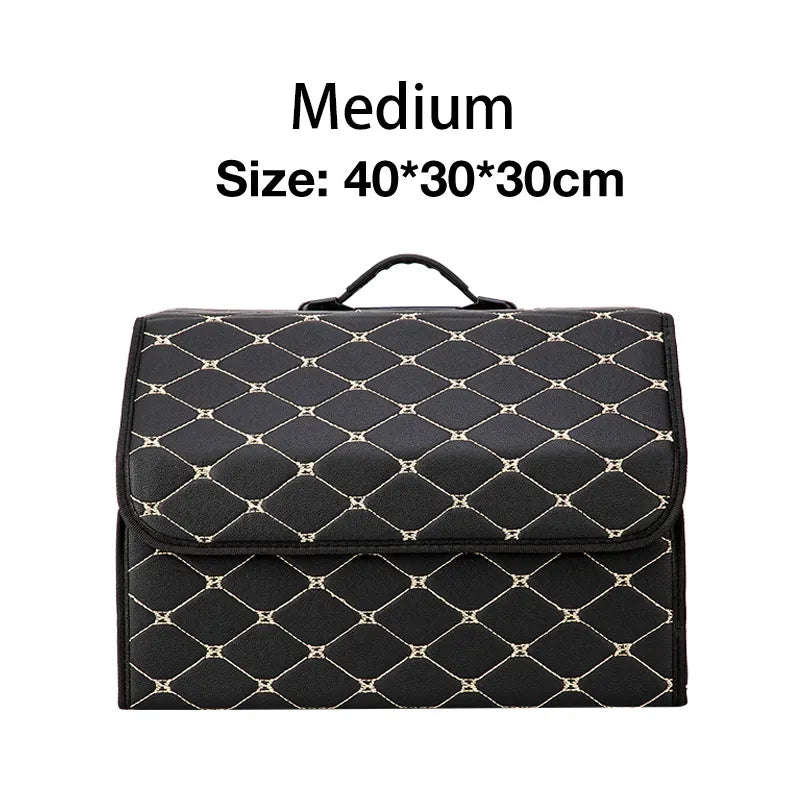 Car Storage Box Large Capacity Auto Trunk Organizer Boxes Leather | Yazijico™