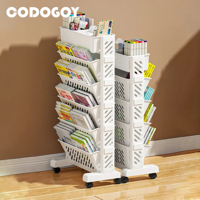 Storage Shelf Desk Side Bookshelf Bookcase | Yazijico™