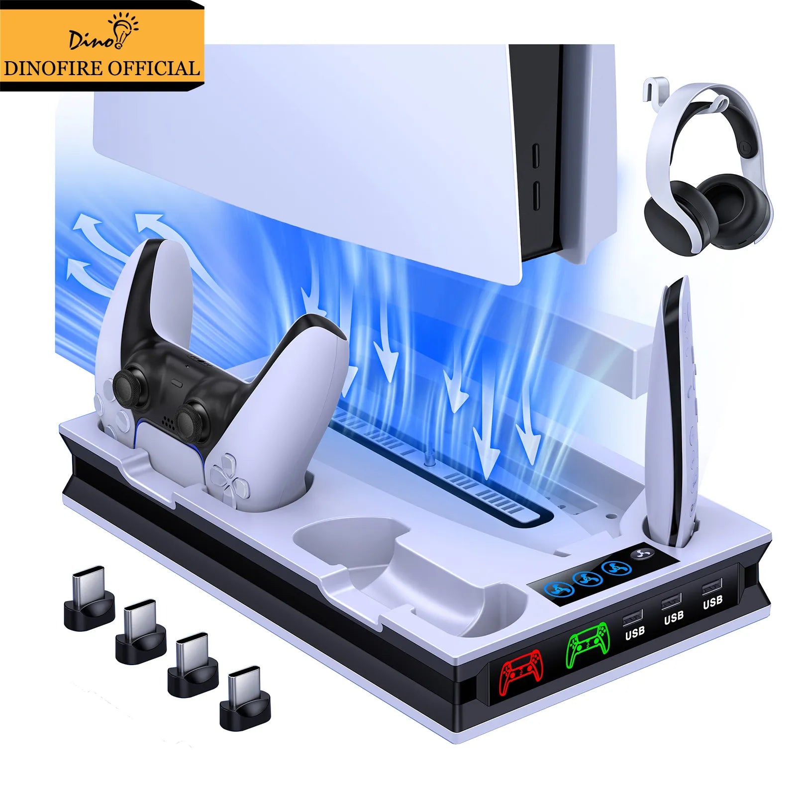 Dinofire for PS5 Cooling Fan Stand Dual Fast | Yazijico™