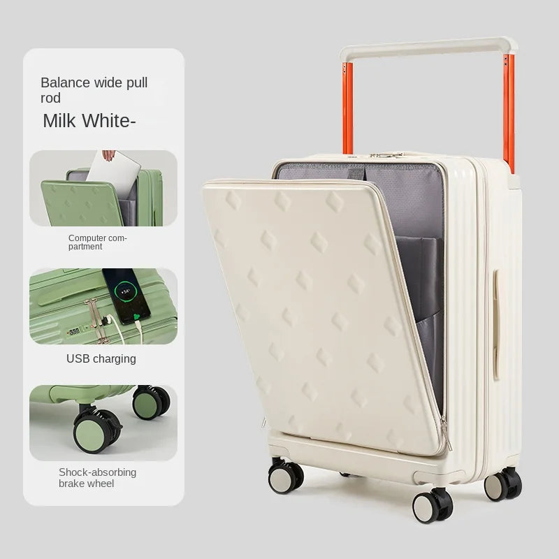 Wide Trolley Suitcase Women's 20 Inch | Yazijico™