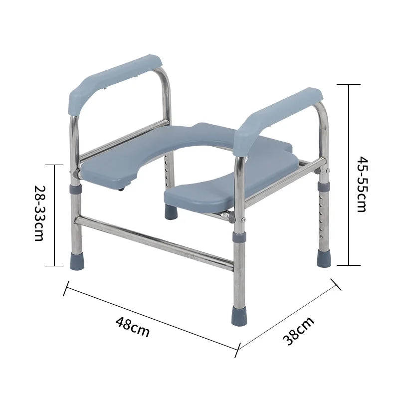 Portable Household Potty Seat Bath Chair Foldable with Wheels Potty Seat Elderly Commode Chair