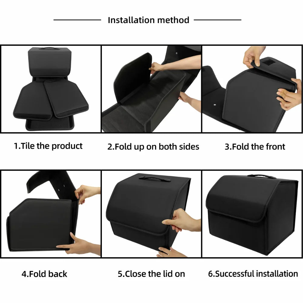 Yazijico™ Car Storage Box Large Capacity Auto Trunk Organizer Boxes Leather - Yazijico™