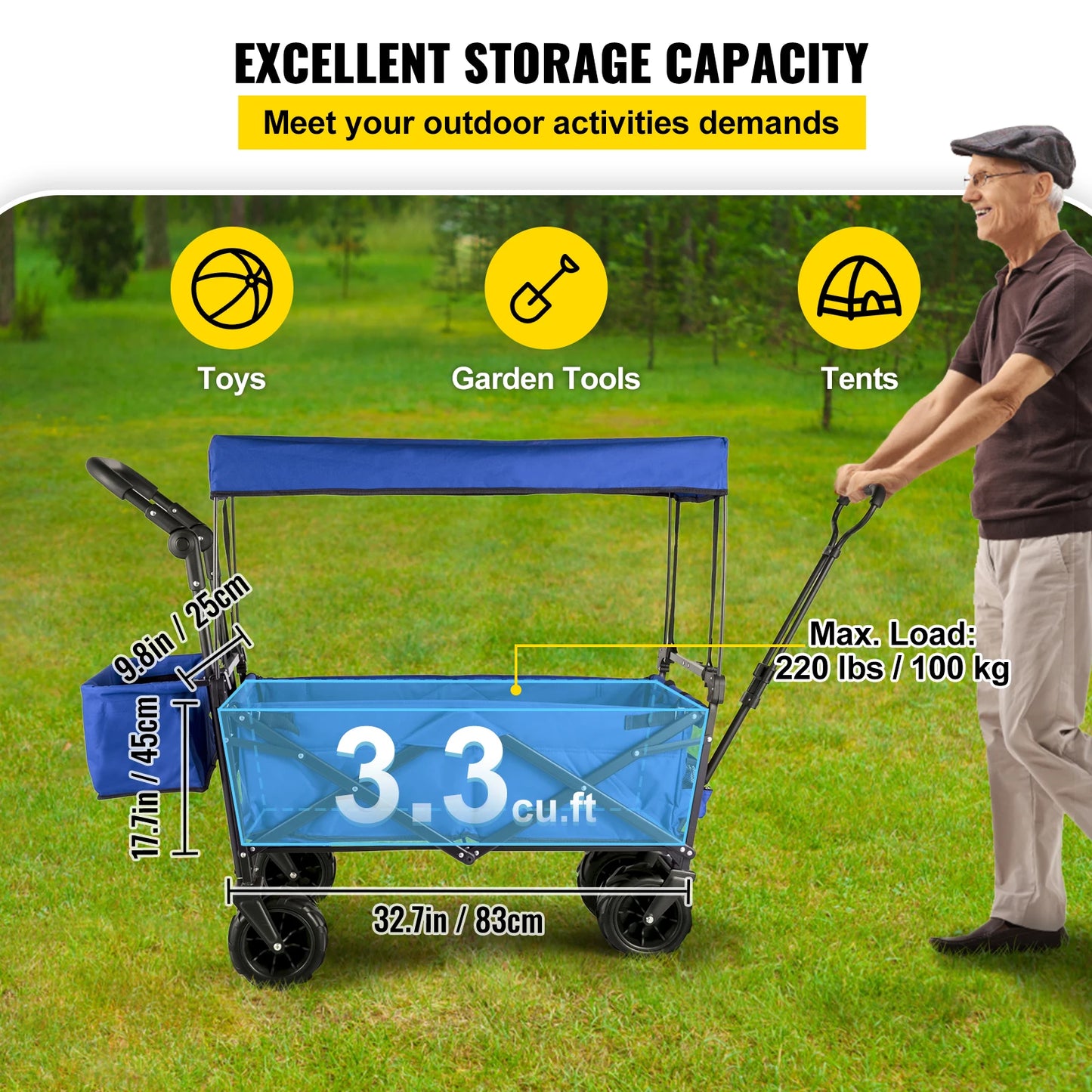 Yazijico™ Folding Wagon Cart Handle Bar - Yazijico™