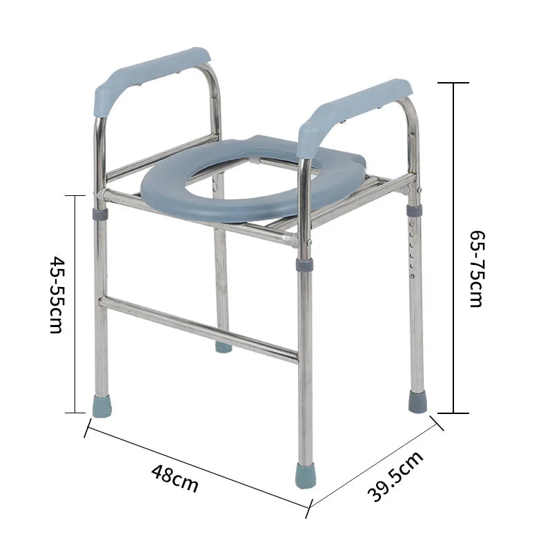 Portable Household Potty Seat Bath Chair Foldable with Wheels Potty Seat Elderly Commode Chair