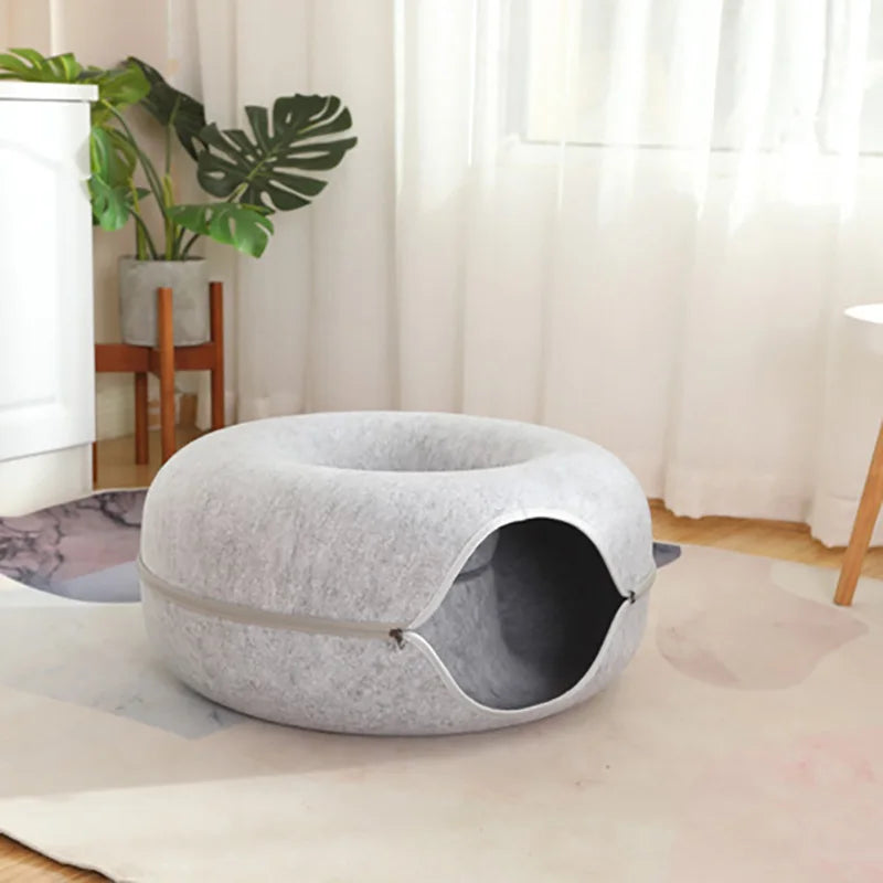 Cat Bed Donut Shape Pet Interactive House | Yazijico™
