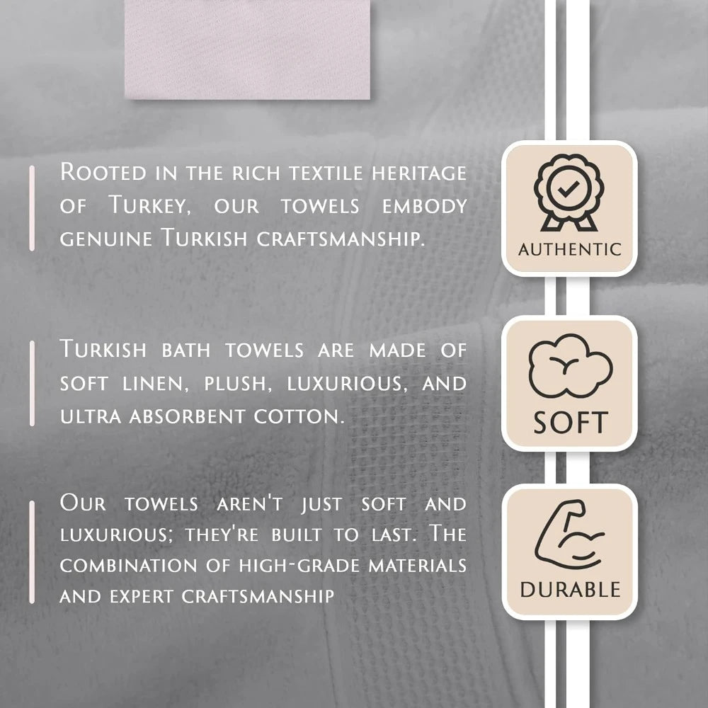 Bath Towels for the Body Exquisite 4-Piece Turkish Bath  | Yazijico™