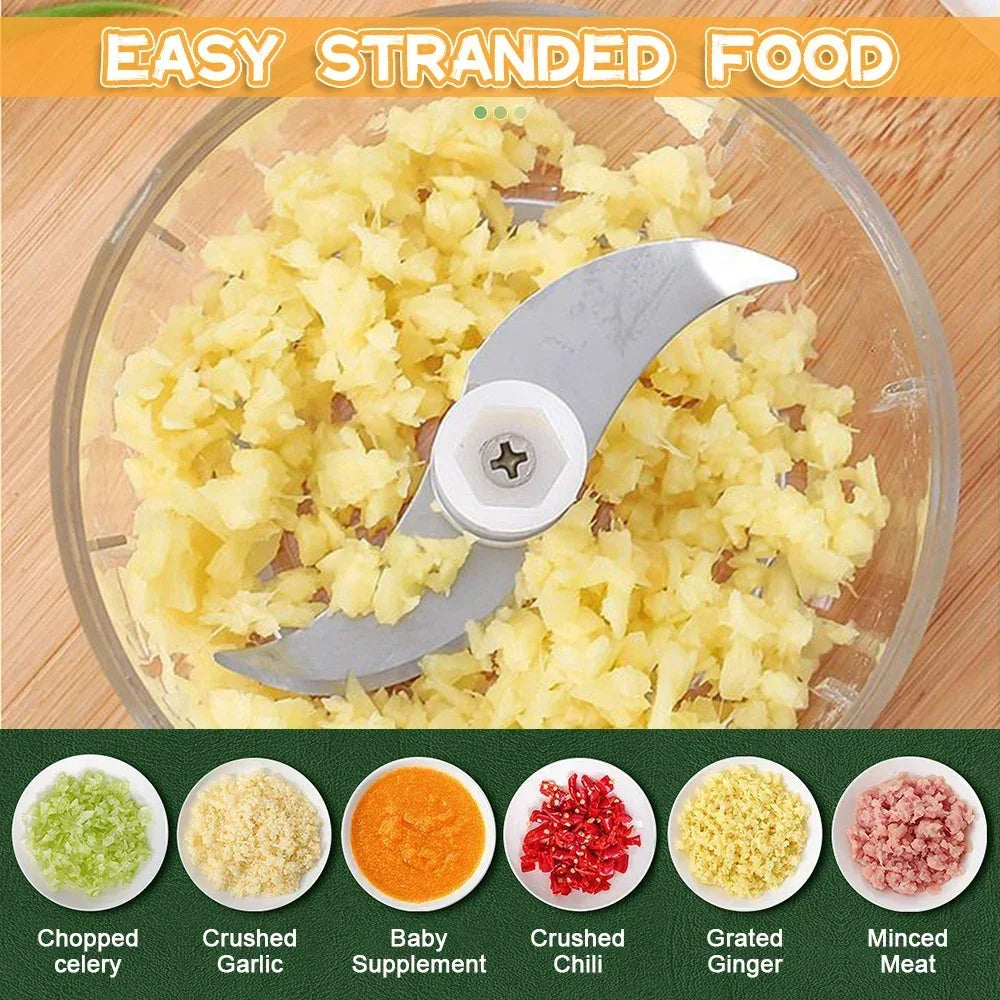 Mini Electric Garlic Chopper Grinder
