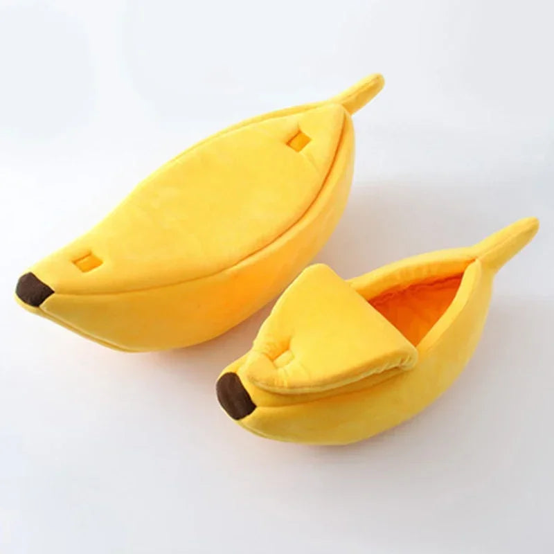 Warm Banana Shaped Dog Cat Bed Cozy Basket Puppy  | Yazijico™