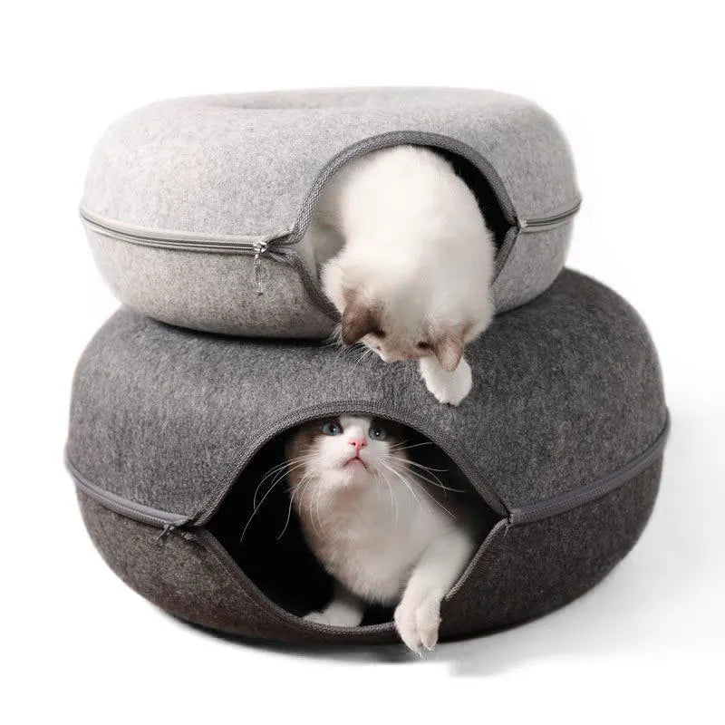 Yazijico™ Cat Bed Donut Shape Pet Interactive House - Yazijico™