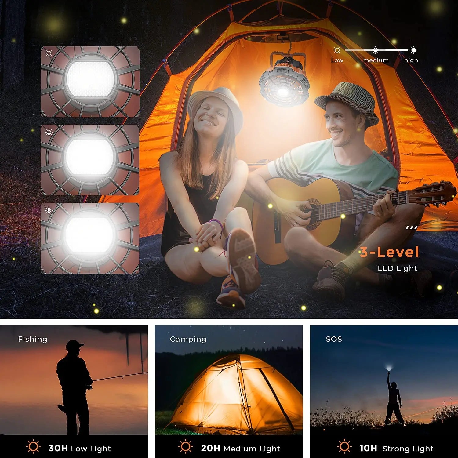 Yazijico™ Camping Fan Light with Remote Control - Yazijico™