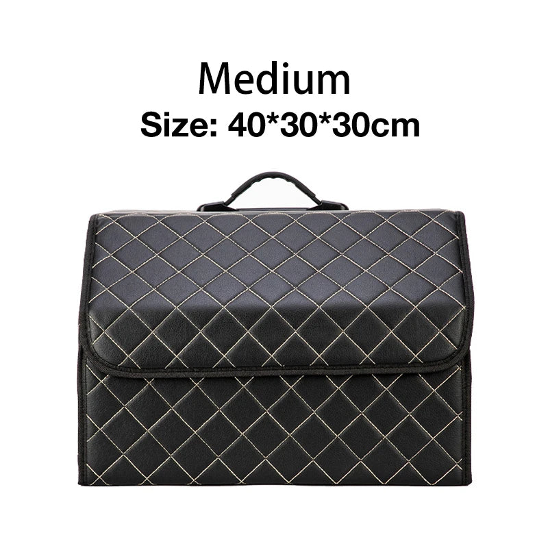 Car Storage Box Large Capacity Auto Trunk Organizer Boxes Leather | Yazijico™