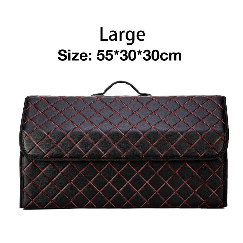 Car Storage Box Large Capacity Auto Trunk Organizer Boxes Leather | Yazijico™