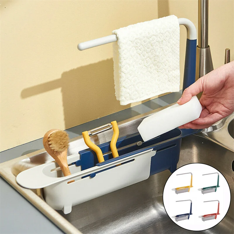 Telescopic Sink Storage Basket Rack | Yazijico™