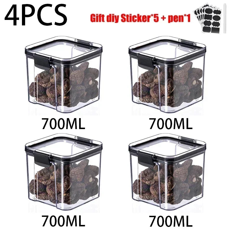 Food Storage Containers Set White Lid Kitchen