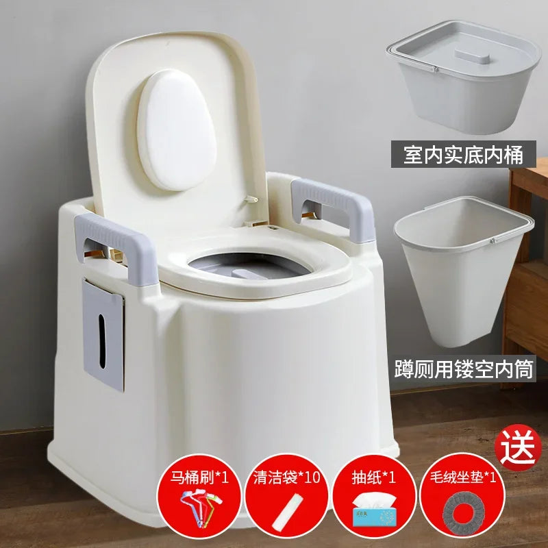 Portable Home Toilet for Elderly - Sealed Deodorized Pregnant Woman Urine Bucket with Armrest Sofa Chair