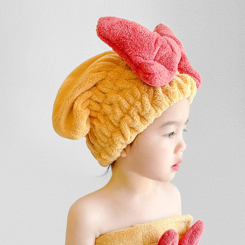 Dry Hair Cap Girl Absorbs Water Wipes Her Hair | Yazijico™