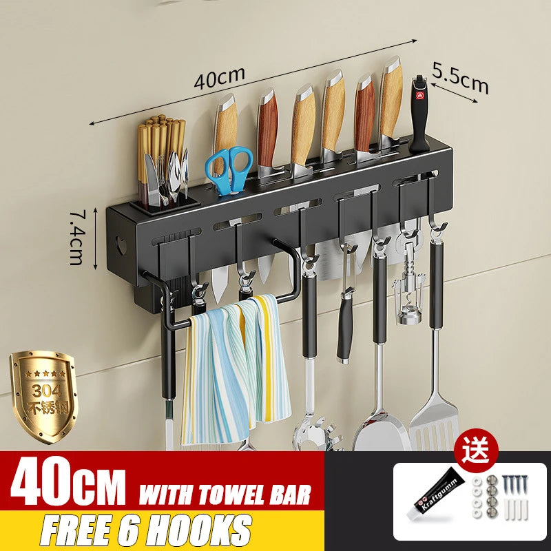 Stainless Steel Kitchen Storage Rack Wall-mounted | Yazijico™