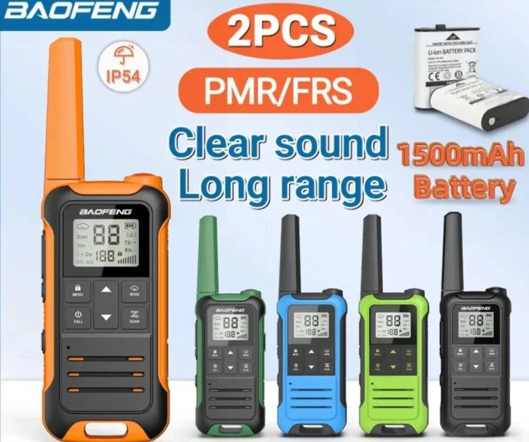 Yazijico™ 2pcs Baofeng F22 Mini Walkie Talkie PMR FRS - Yazijico™