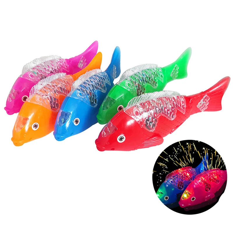 Simulation Swimming Electric Fish Toy Kids LED Lighting Music Interaction Toys