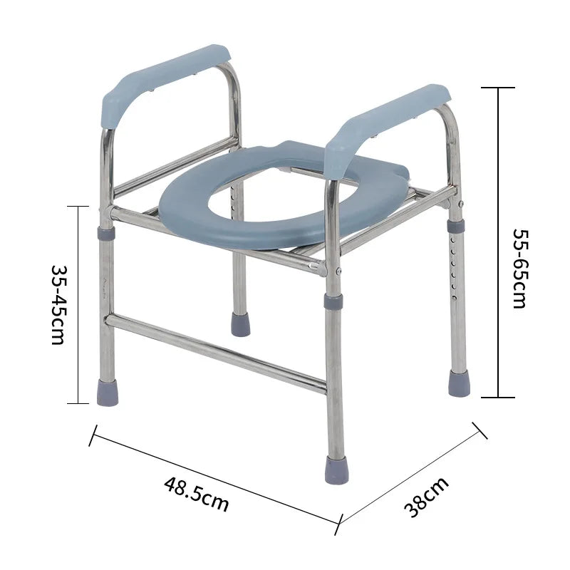Portable Household Potty Seat Bath Chair Foldable with Wheels Potty Seat Elderly Commode Chair