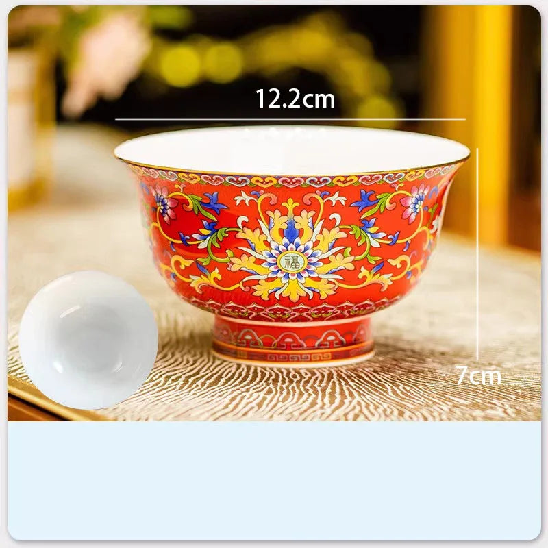 Creative Enamel Colored Ceramic Dinner Plate Set Chinese