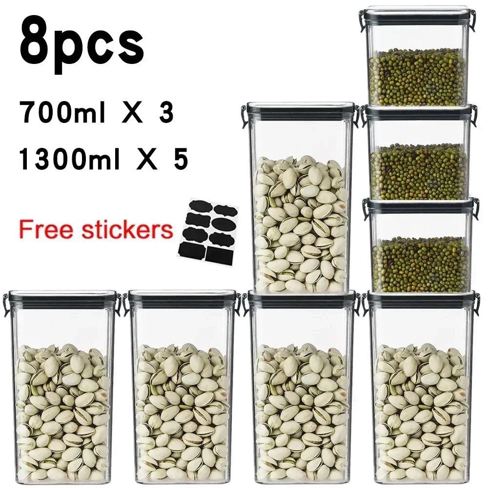 Food Storage Containers Set White Lid Kitchen