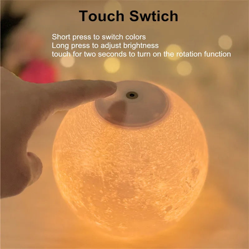 Yazijico™   Rotation Moon Night Light  Lamp - Yazijico™