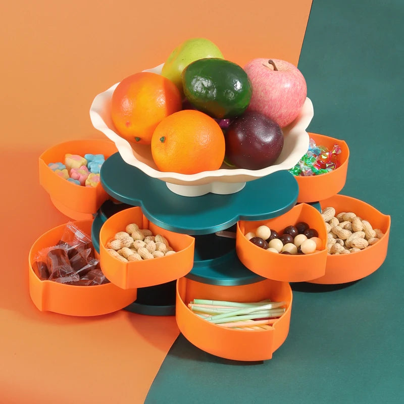 Revolving Fruit Tray Creative Living Room Dried Fruit Melon | Yazijico™