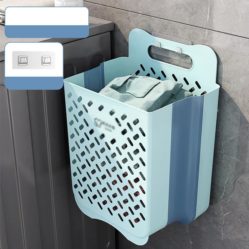 Folding Bathroom Laundry Basket Wall | Yazijico™