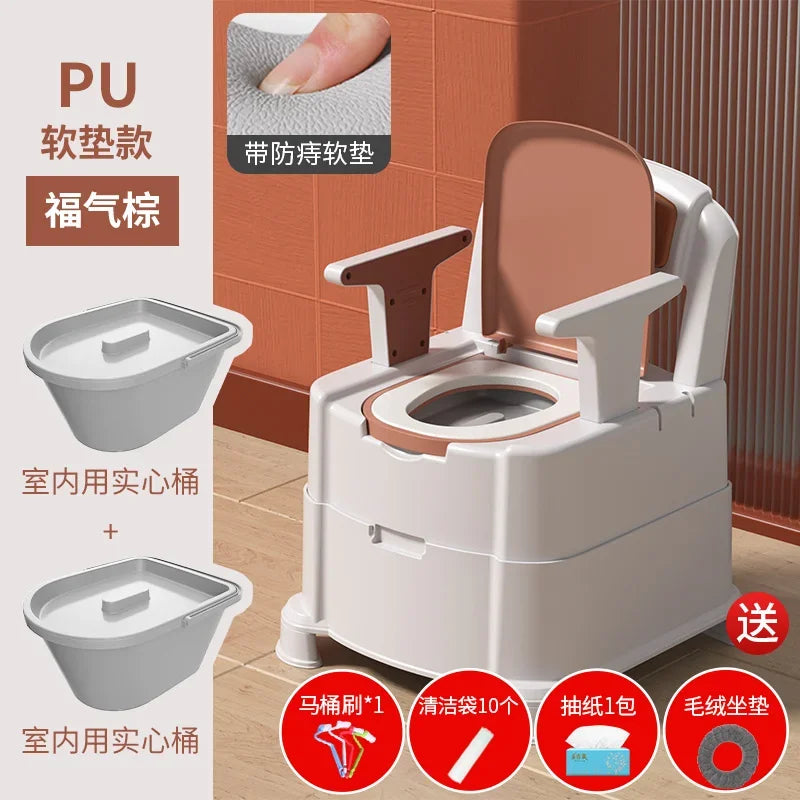 Portable Home Toilet for Elderly - Sealed Deodorized Pregnant Woman Urine Bucket with Armrest Sofa Chair