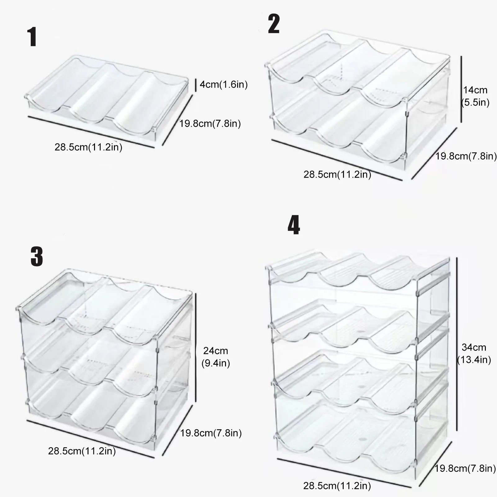 Yazijico™Layer Water Bottle Clear Storage Rack Stackable Wine - Yazijico™