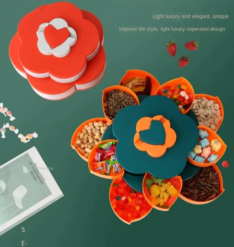 Revolving Fruit Tray Creative Living Room Dried Fruit Melon | Yazijico™