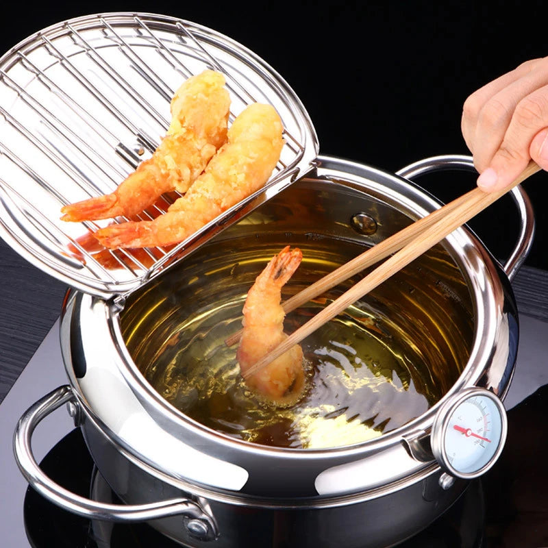 Yazijico™ Japanese Deep Frying Pot with a Thermometer - Yazijico™
