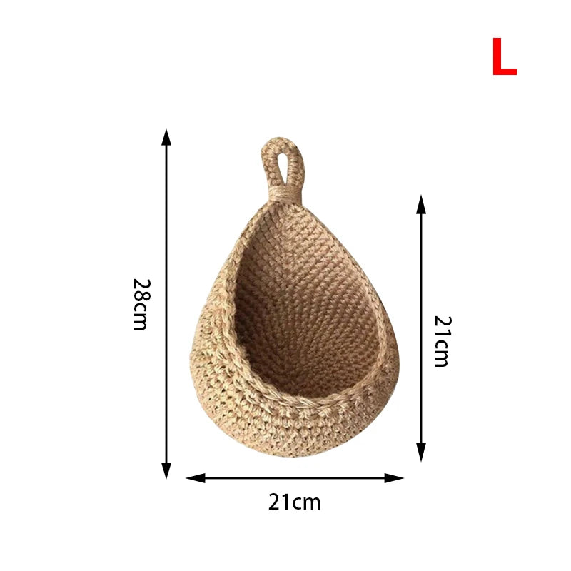 16 Sizes Hanging Hand Woven Basket Kitchen Vegetable | Yazijico™