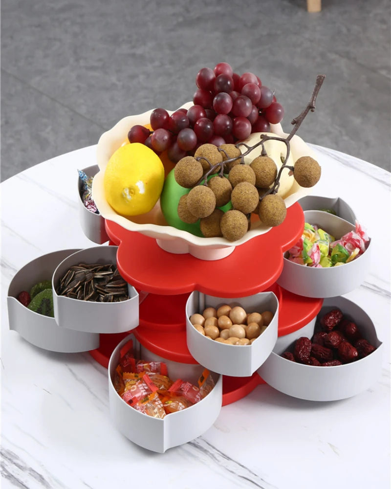 Revolving Fruit Tray Creative Living Room Dried Fruit Melon | Yazijico™