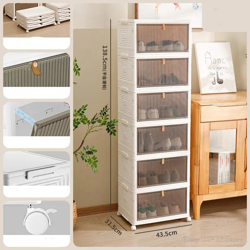 Foldable Shoe Cabinet Retractable Shoes Storage Box | Yazijico™