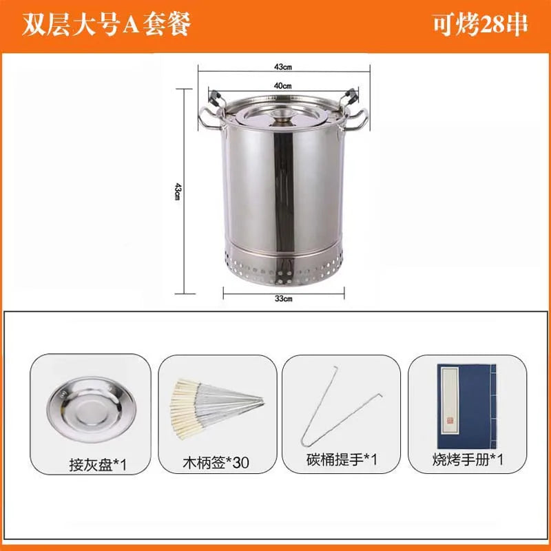 Barbecue Grill Household Stainless Steel | Yazijico™