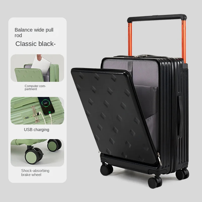 Wide Trolley Suitcase Women's 20 Inch | Yazijico™