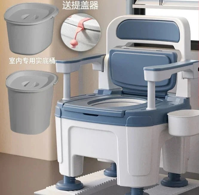Foldable Armrest Shower Cabin Chair Home Disabled Toilet Seat Portable Indoor Pregnant Toilet Chair For Elderly