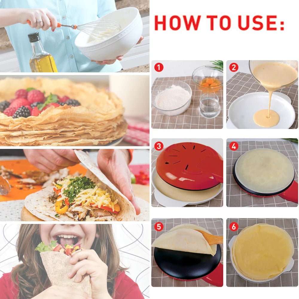 Electric Crepe Maker Pizza Pancake Machine  | Yazijico™