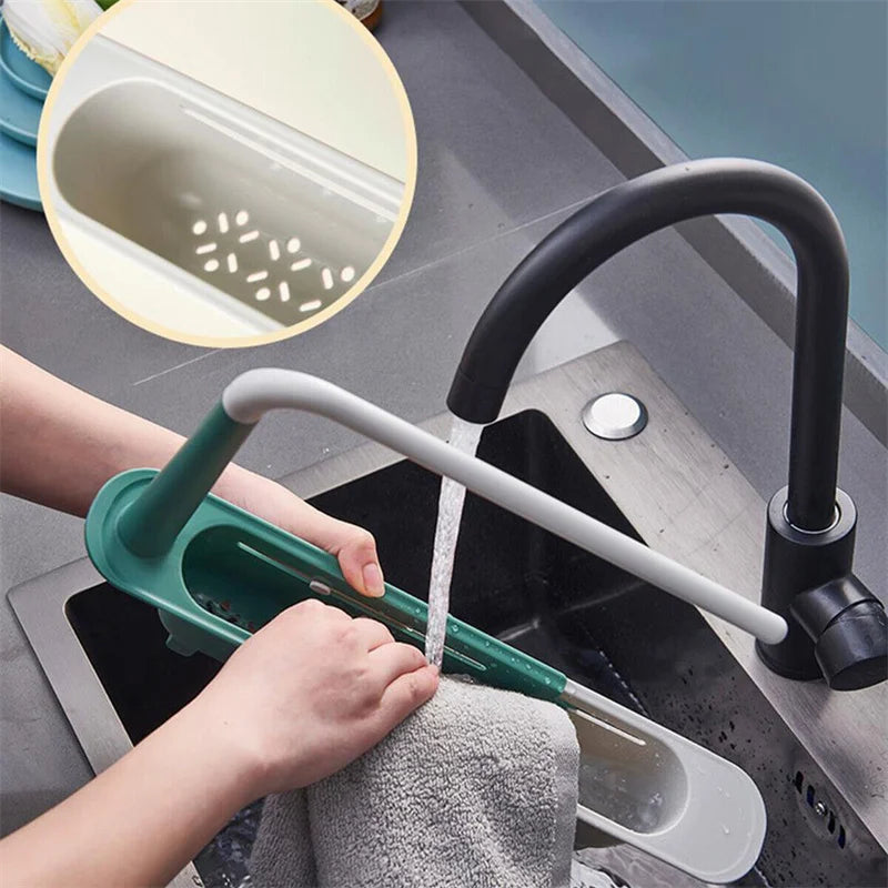 Telescopic Sink Storage Basket Rack | Yazijico™