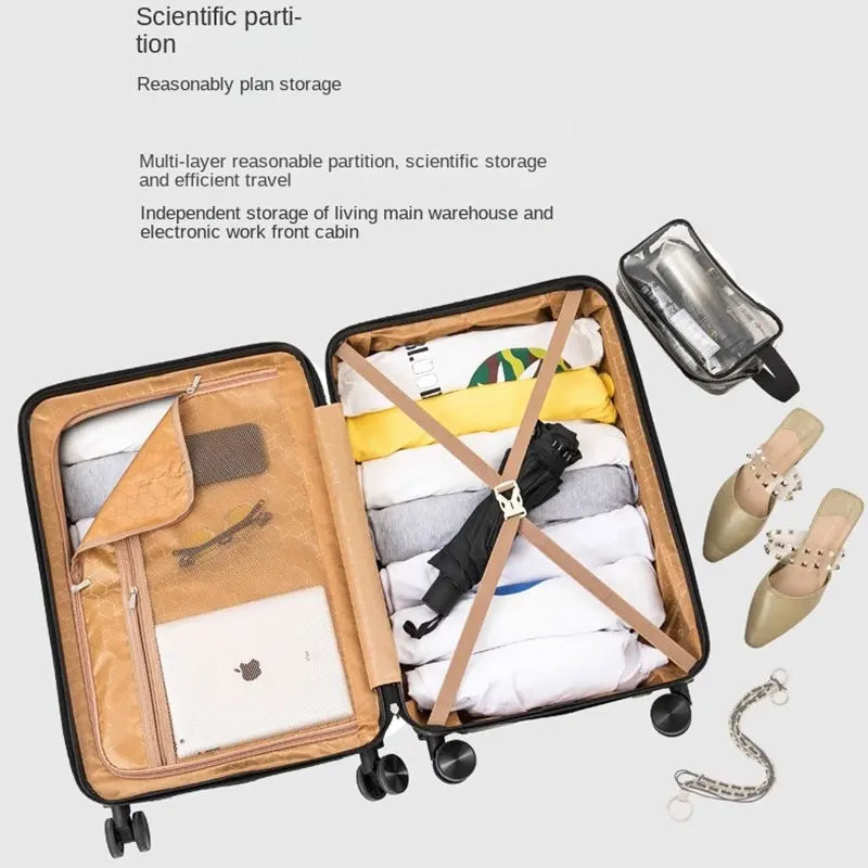 Yazijico™ Front Opening Laptop Luggage Small 20" - Yazijico™