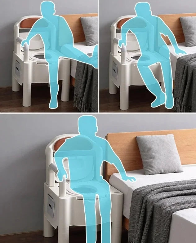 Portable Home Toilet for Elderly - Sealed Deodorized Pregnant Woman Urine Bucket with Armrest Sofa Chair