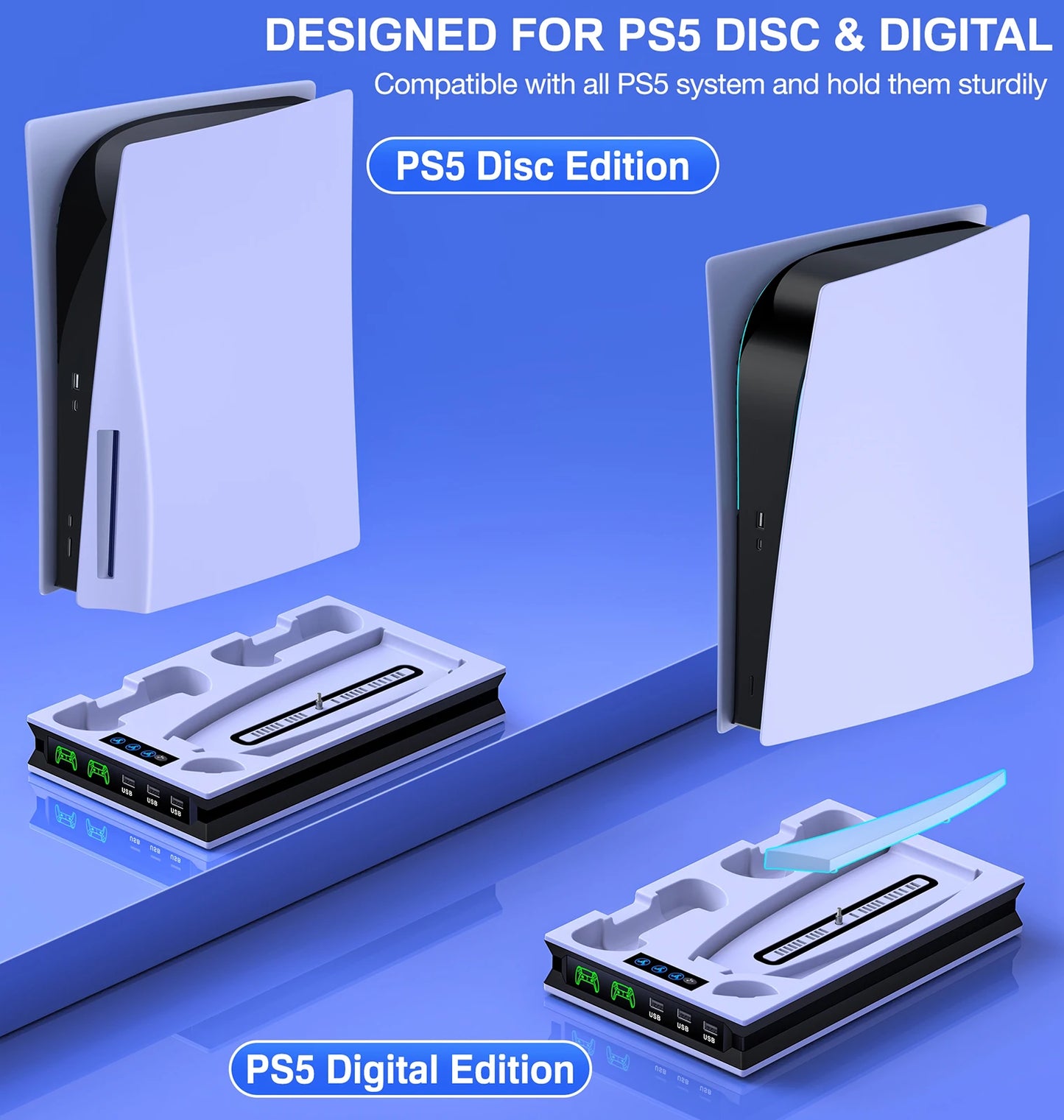 Yazijico™ Dinofire for PS5 Cooling Fan Stand Dual Fast - Yazijico™