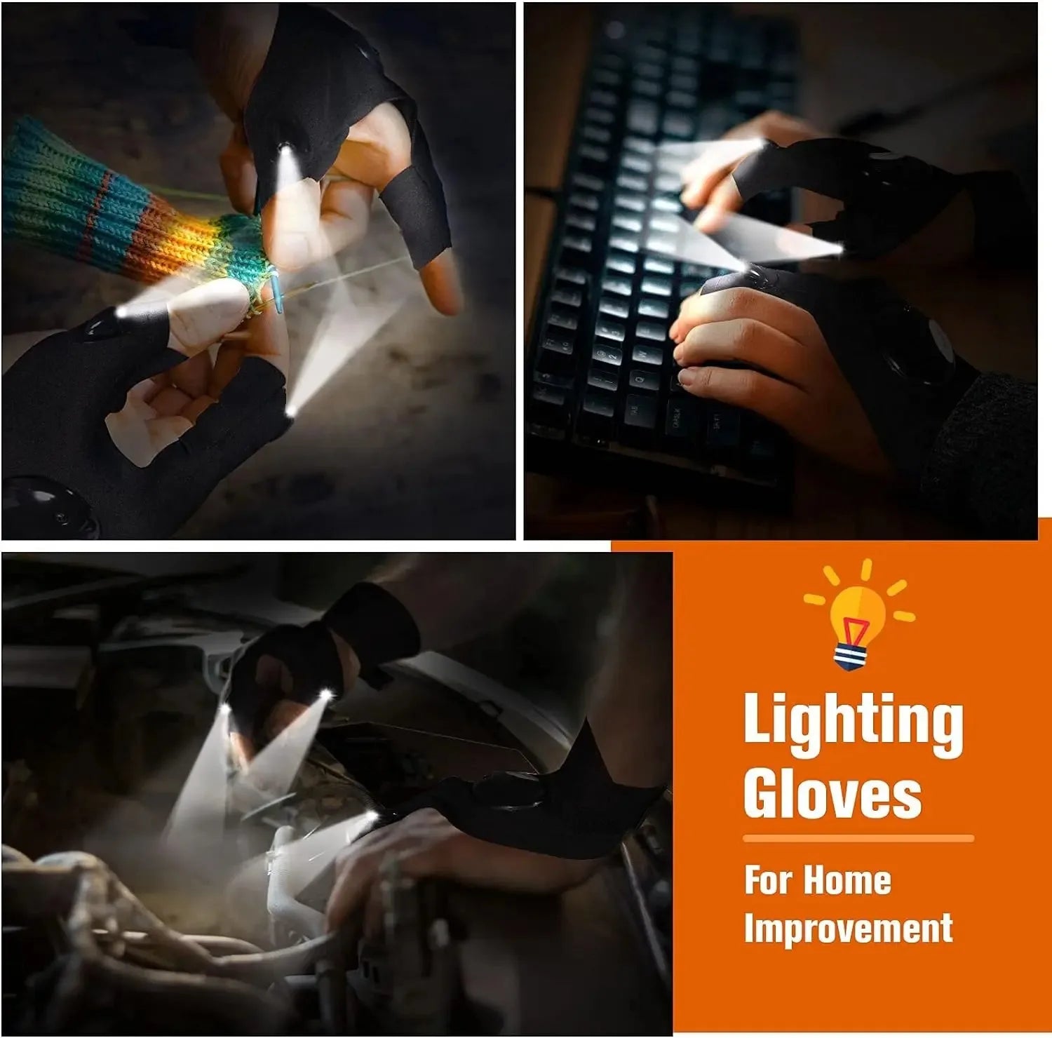 Half Finger Glove LED  Outdoor Waterproof  | Yazijico™
